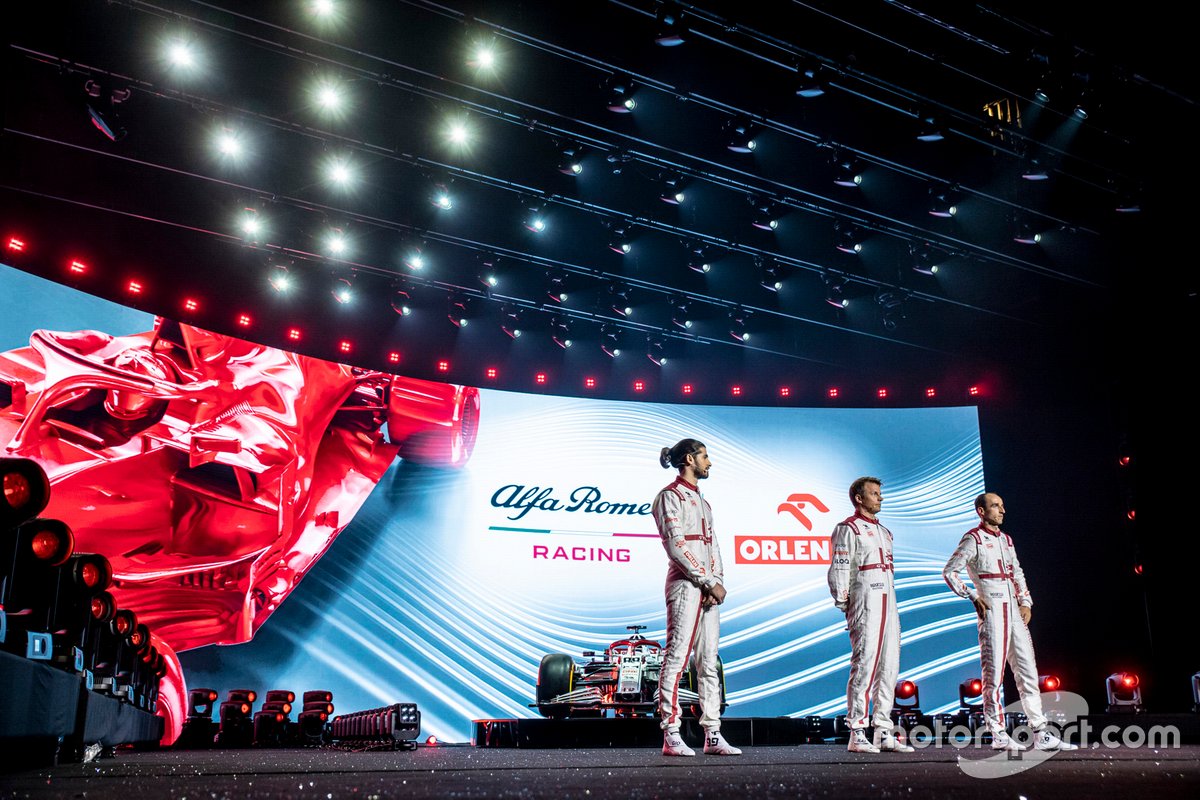 Antonio Giovinazzi, Kimi Raikkonen, Robert Kubica, Alfa Romeo Racing