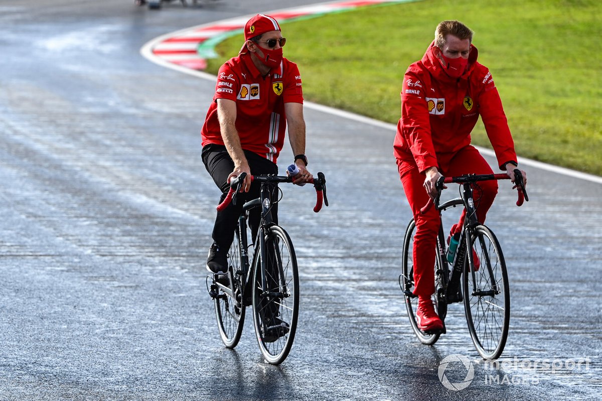Sebastian Vettel, Ferrari cycles the track