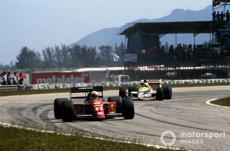 Nigel Mansell, Ferrari 640, Riccardo Patrese, Williams FW12C