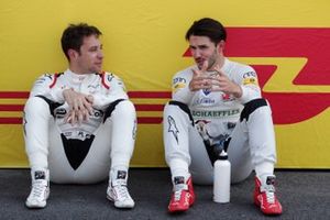 Robin Frijns, Envision Virgin Racing, Audi e-tron FE05, and Daniel Abt, Audi Sport ABT Schaeffler, Audi e-tron FE05, on the grid