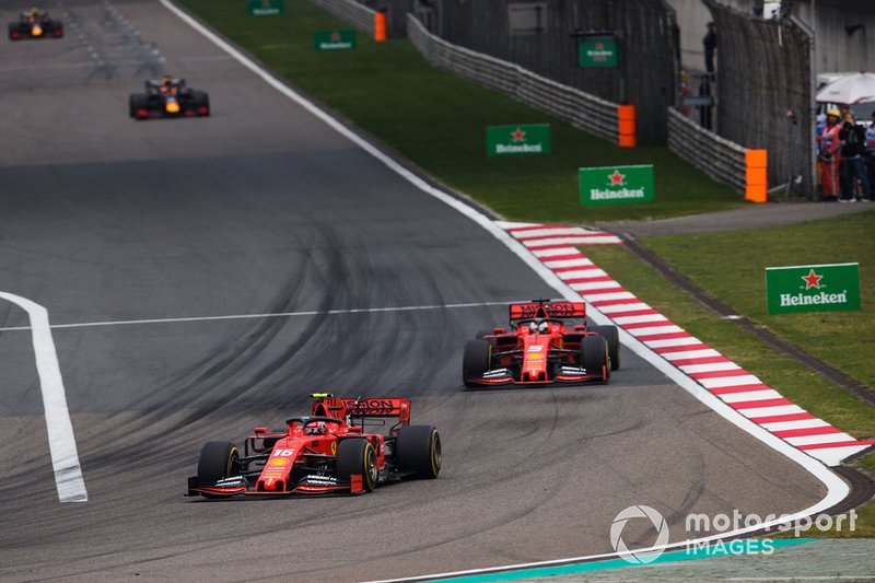 Charles Leclerc, Ferrari SF90 e Sebastian Vettel, Ferrari SF90