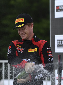 Podium: race winner Patrick Long, Wright Motorsports