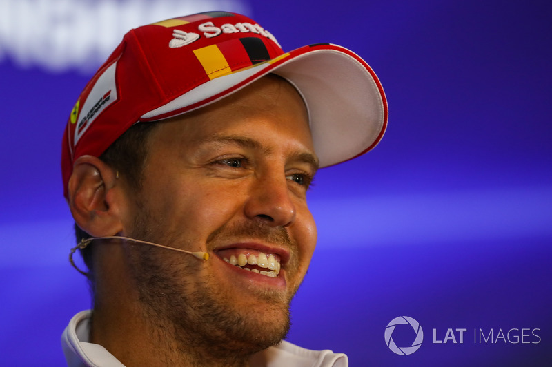 Sebastian Vettel, Ferrari in the Press Conference