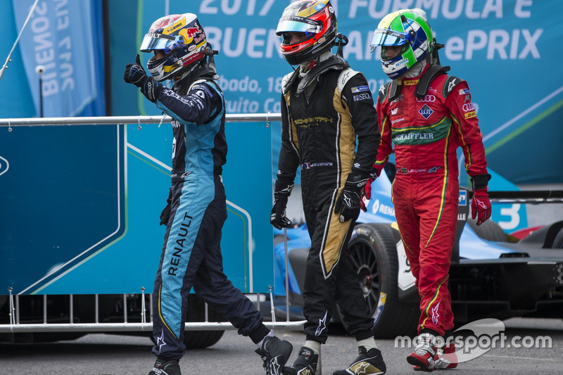 Sébastien Buemi, Renault e.Dams; Jean-Eric Vergne, Techeetah; Lucas di Grassi, ABT Schaeffler Audi Sport