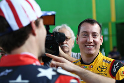 Kyle Busch and Travis Pastrana talk to the media