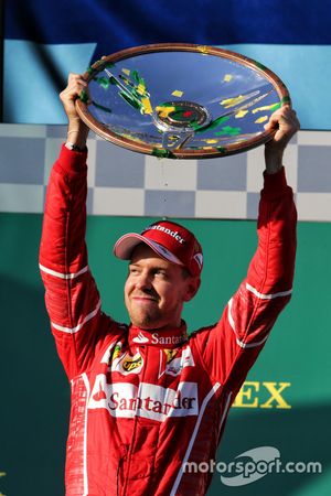 Podium: winner Sebastian Vettel, Ferrari