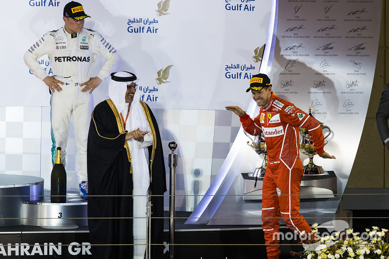 Podium: winner Sebastian Vettel, Ferrari