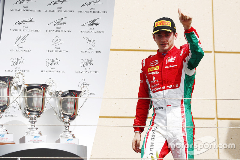 Podium: third place Charles Leclerc, PREMA Racing