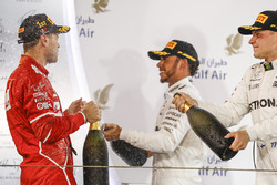 Podium: race winner Sebastian Vettel, Ferrari, second place Lewis Hamilton, Mercedes AMG F1, third p
