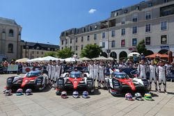 #7 Toyota Gazoo Racing Toyota TS050 Hybrid: Mike Conway, Kamui Kobayashi, Stéphane Sarrazin, #8 Toyota Gazoo Racing Toyota TS050 Hybrid: Anthony Davidson, Sébastien Buemi, Kazuki Nakajima, #9 Toyota Gazoo Racing Toyota TS050 Hybrid: Jose Maria Lopez, Yuji Kunimoto, Nicolas Lapierre