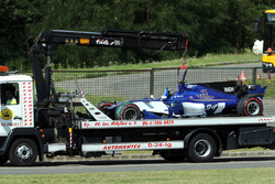 La monoposto incidentata di Pascal Wehrlein, Sauber C36