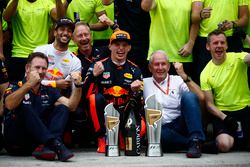 Max Verstappen, Red Bull Racing, race winner, Third place Daniel Ricciardo, Red Bull Racing, Christi