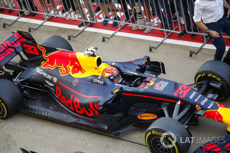 Max Verstappen, Red Bull Racing RB13, second place