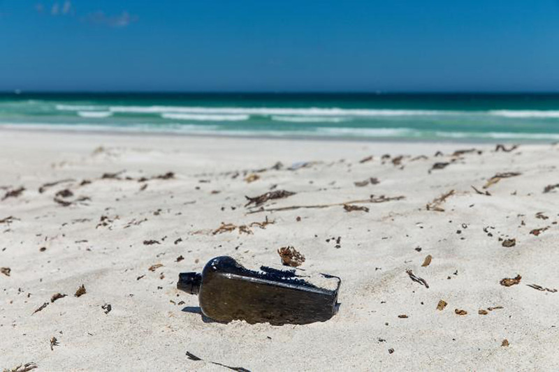 La botella encontrada en la costa de Australia