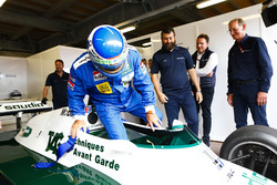Former World Champions, Keke Rosberg and his son Nico Rosberg, prepare to lap the circuit in their title winning cars