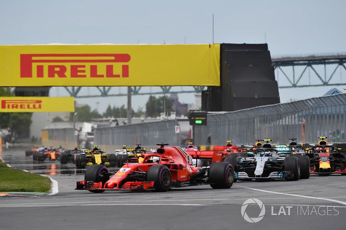 Sebastian Vettel, Ferrari SF71H en la salida