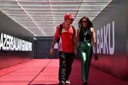 Kimi Raikkonen, Ferrari with wife Minttu Virtanen