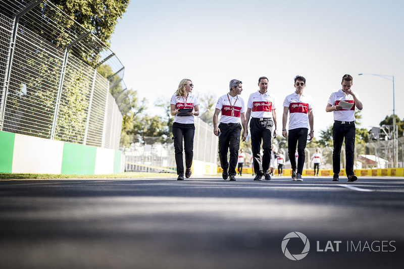 Charles Leclerc, Alfa Romeo Sauber F1 Team walks the track
