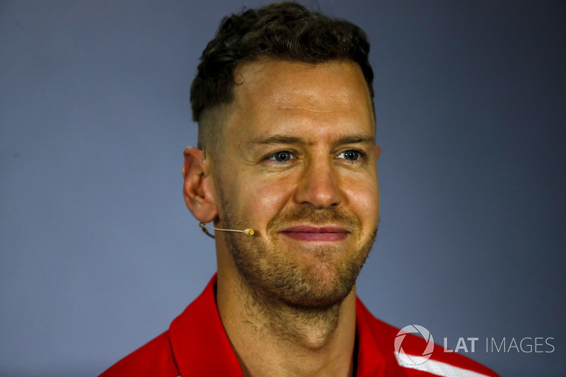 Sebastian Vettel, Ferrari, in the Thursday drivers Press Conference