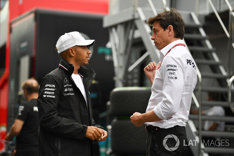 Lewis Hamilton, Mercedes-AMG F1, Toto Wolff, Mercedes AMG F1 Director of Motorsport