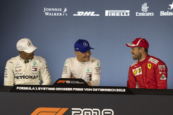 Lewis Hamilton, Mercedes-AMG F1, Valtteri Bottas, Mercedes-AMG F1 and Sebastian Vettel, Ferrari in the Press Conference