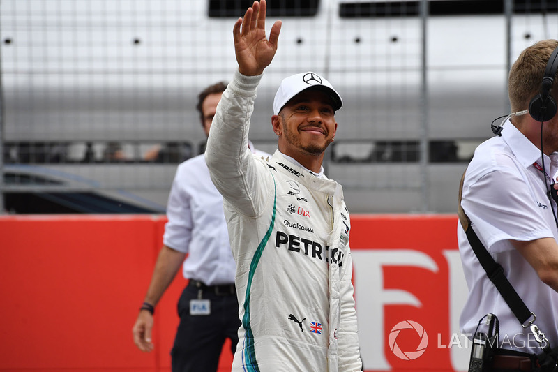 Second place Lewis Hamilton, Mercedes-AMG F1 celebrates in parc ferme