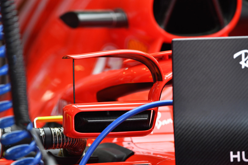 Ferrari SF-71H with mirror on halo detail