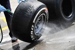 Pirelli tyres are washed