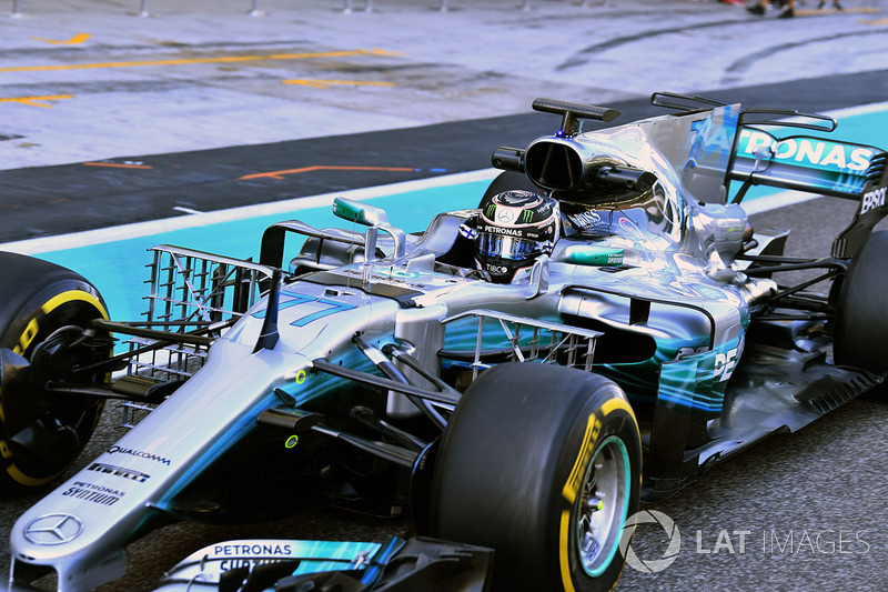 Valtteri Bottas, Mercedes-Benz F1 W08 with aero sensors