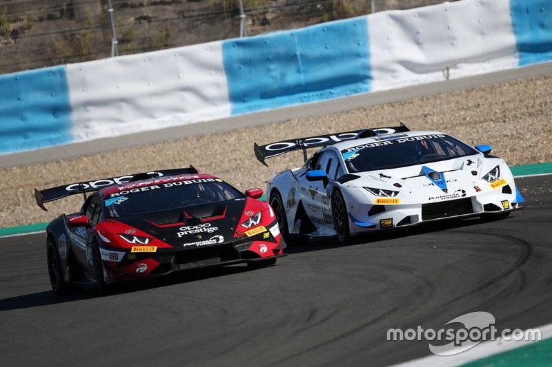 #143 Huracan Super Trofeo Evo, Travis Hougen/ Wane Taylor Racing: Ashton Harrison, Stephanie Cemo, #136 Huracan Super Trofeo Evo, Change Racing: Matt Dicken