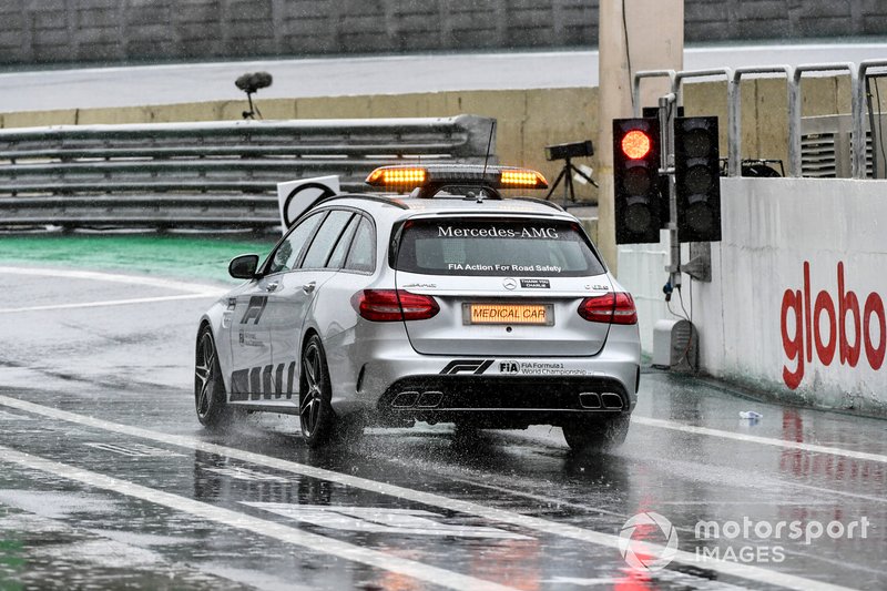 The Medical Car drives out of the pit lane