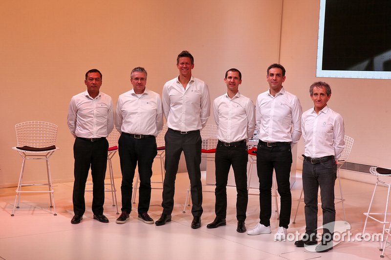 Pat Fry, Renault F1 Team Technical Director (Chassis); Marcin Budkowski, Renault F1 Team Executive Director; Remi Taffin, Renault Sport F1 Engine Technical Director; Mia Sharizman, Renault Sport Academy Director; Cyril Abiteboul, Renault Sport F1 Managing Director; Alain Prost, Renault F1 Team Non-Executive Director