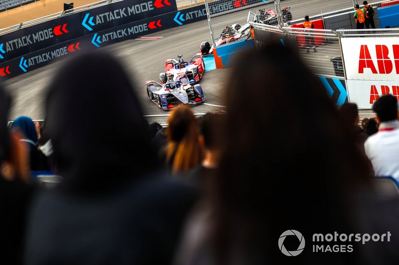 Sam Bird, Virgin Racing, Audi e-tron FE06 Jérôme d'Ambrosio, Mahindra Racing, M6Electro, Oliver Rowland, Nissan e.Dams, Nissan IMO2