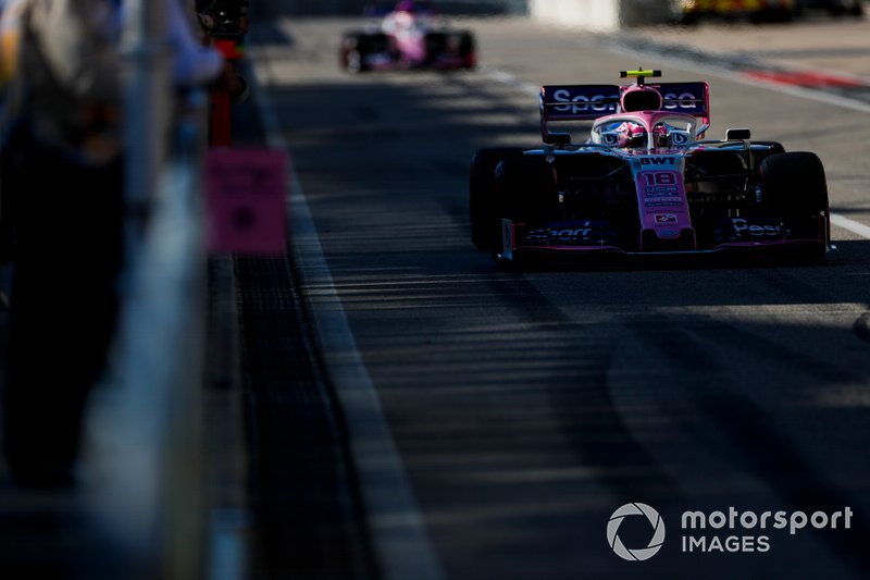 Lance Stroll, Racing Point RP19, Sergio Perez, Racing Point RP19
