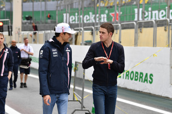 Esteban Ocon, Racing Point Force India and Paul di Resta, Sky TV