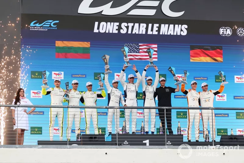 Podium GT : Vainqueur de la course #27 Heart of Racing Team Aston Martin Vantage AMR LMGT3 : Ian James, Daniel Mancinelli, Alex Riberas, deuxième place #92 Manthey Purerxcing Porsche 911 GT3 R LMGT3 : Aliaksandr Malykhin, Joel Sturm, Klaus Bachler, troisi