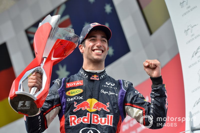 Podio: Il vincitore della gara Daniel Ricciardo, Red Bull Racing