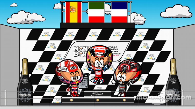 El podio del GP de Austria de MotoGP 2019, por MiniBikers