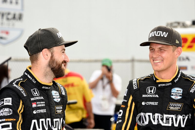 James Hinchcliffe, Arrow Schmidt Peterson Motorsports Honda and Marcus Ericsson, Arrow Schmidt Peterson Motorsports Honda