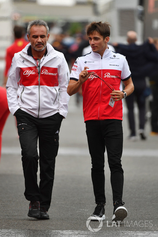 Beat Zehnder, Sauber Manager and Charles Leclerc, Sauber