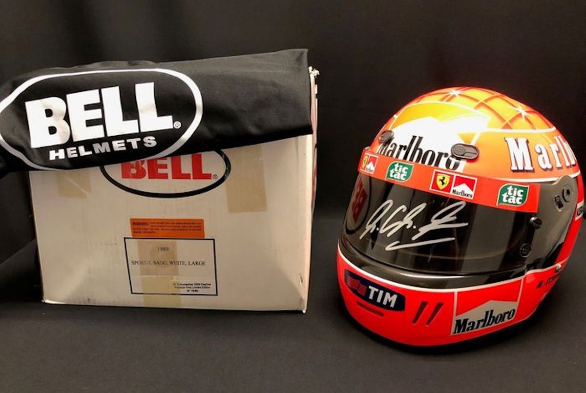 Gesigneerde replicahelm van Michael Schumacher uit het jaar 2000 aangeboden door Catawiki