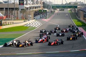 Nikita Mazepin, Hitech Grand Prix, Yuki Tsunoda, Carlin, Robert Shwartzman, Prema Racing and Felipe Drugovich, MP Motorsport