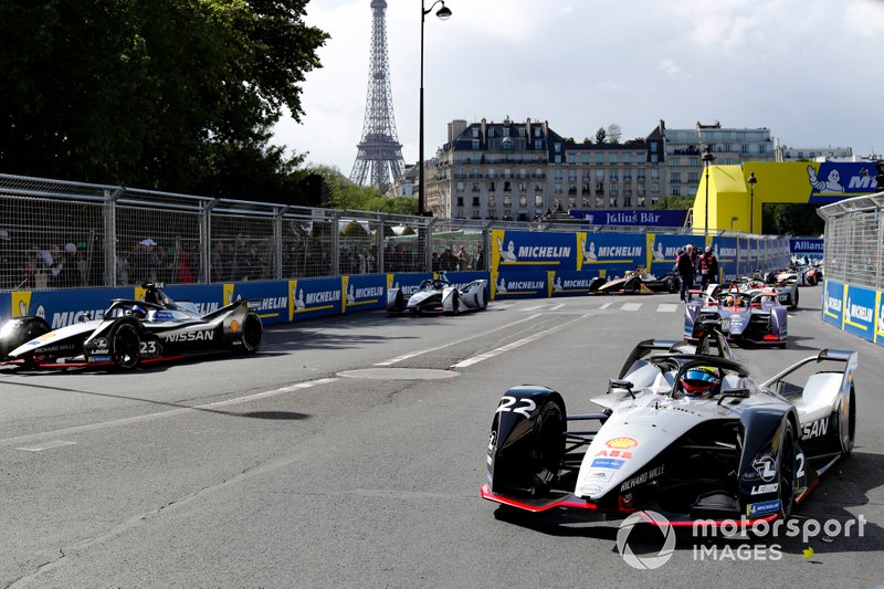 Oliver Rowland, Nissan e.Dams, Nissan IMO1 starts on pole, Sébastien Buemi, Nissan e.Dams, Nissan IMO1, Robin Frijns, Envision Virgin Racing, Audi e-tron FE05, Felipe Massa, Venturi Formula E, Venturi VFE05 