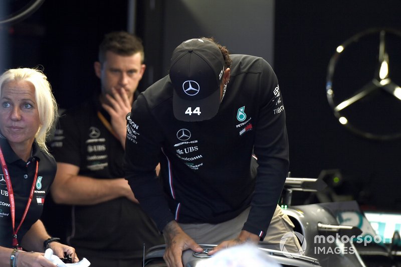 Lewis Hamilton, Mercedes AMG F1 W10 in the cockpit
