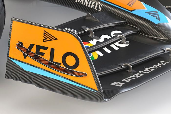 McLaren MCL60, detalle alerón delantero