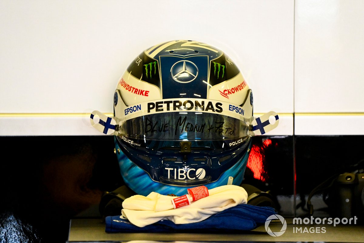 El casco de Valtteri Bottas, Mercedes