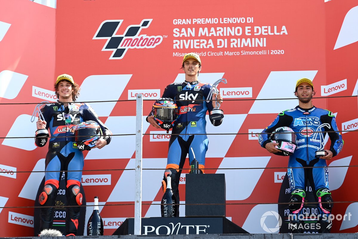 Marco Bezzecchi, Sky Racing Team VR46, Luca Marini, Sky Racing Team VR46, Enea Bastianini, Italtrans Racing Team