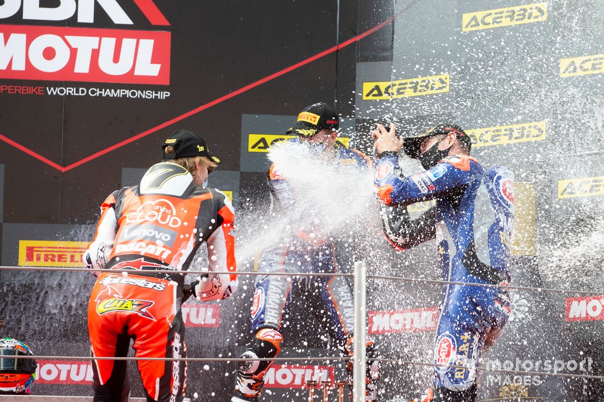 Chaz Davies, ARUBA.IT Racing Ducati, Garrett Gerloff, GRT Yamaha, Michael van Der Mark, Pata Yamaha