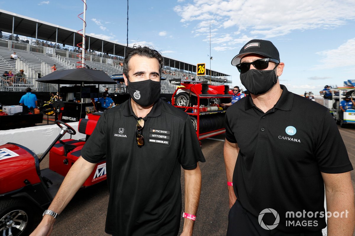 Dario Franchitti and Jimmy Johnson Chip Ganassi Racing Honda