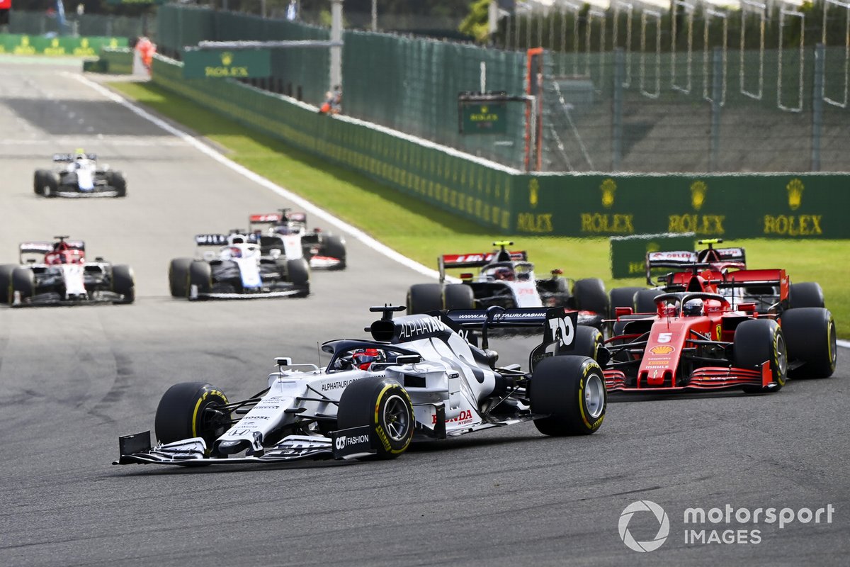 Daniil Kvyat, AlphaTauri AT01, Sebastian Vettel, Ferrari SF1000